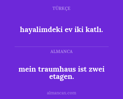 mein traumhaus ist zwei etagen. - hayalimdeki ev iki katlı.