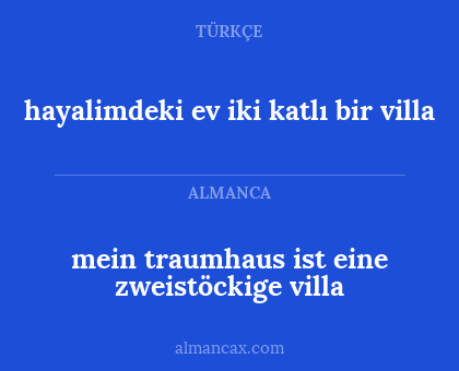 mein traumhaus ist eine zweistöckige villa - hayalimdeki ev iki katlı bir villa