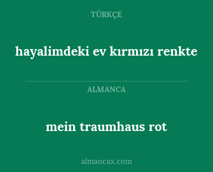 mein traumhaus rot - hayalimdeki ev kırmızı renkte
