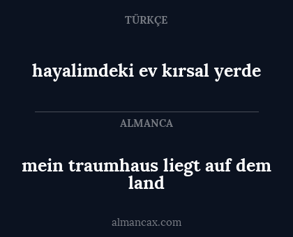 mein traumhaus liegt auf dem land - hayalimdeki ev kırsal yerde