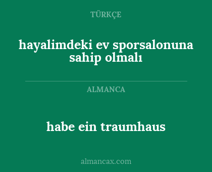 hayalimdeki ev sporsalonuna sahip olmalı - habe ein traumhaus