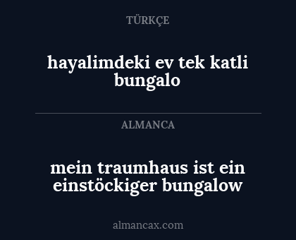mein traumhaus ist ein einstöckiger bungalow - hayalimdeki ev tek katli bungalo