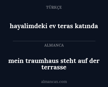 mein traumhaus steht auf der terrasse - hayalimdeki ev teras katında