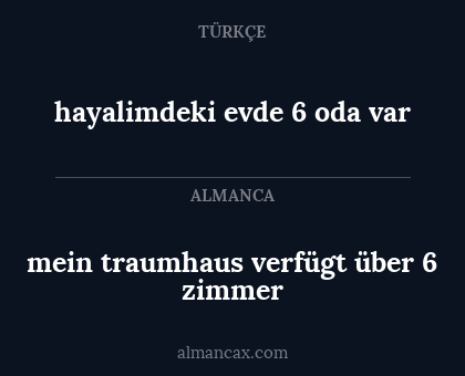 hayalimdeki evde 6 oda var - mein traumhaus verfügt über 6 zimmer