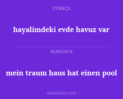 mein traum haus hat einen pool - hayalimdeki evde havuz var