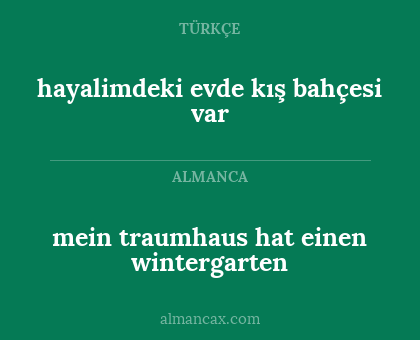 mein traumhaus hat einen wintergarten - hayalimdeki evde kış bahçesi var