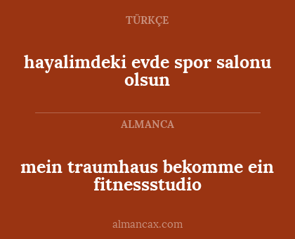 hayalimdeki evde spor salonu olsun - mein traumhaus bekomme ein fitnessstudio