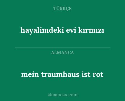 hayalimdeki evi kırmızı - mein traumhaus ist rot
