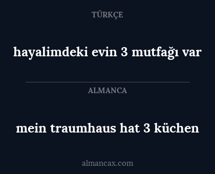 mein traumhaus hat 3 küchen - hayalimdeki evin 3 mutfağı var