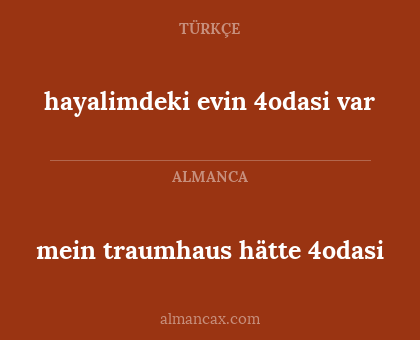 mein traumhaus hätte 4odasi - hayalimdeki evin 4odasi var