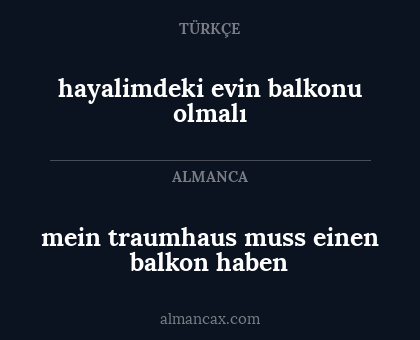 mein traumhaus muss einen balkon haben - hayalimdeki evin balkonu olmalı