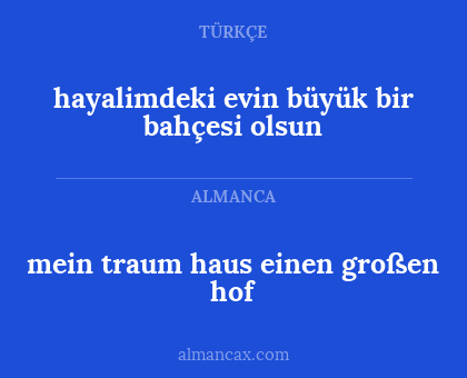 hayalimdeki evin büyük bir bahçesi olsun - mein traum haus einen großen hof