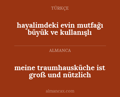 meine traumhausküche ist groß und nützlich - hayalimdeki evin mutfağı büyük ve kullanışlı