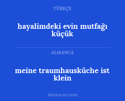 meine traumhausküche ist klein - hayalimdeki evin mutfağı küçük
