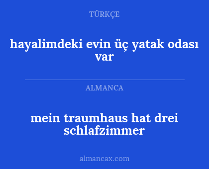 hayalimdeki evin üç yatak odası var - mein traumhaus hat drei schlafzimmer