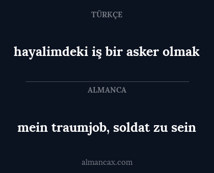 hayalimdeki iş bir asker olmak - mein traumjob, soldat zu sein
