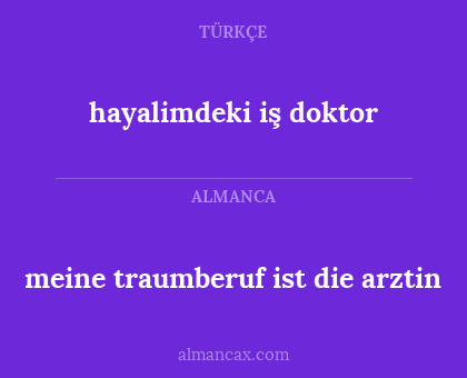 hayalimdeki iş doktor - meine traumberuf ist die arztin