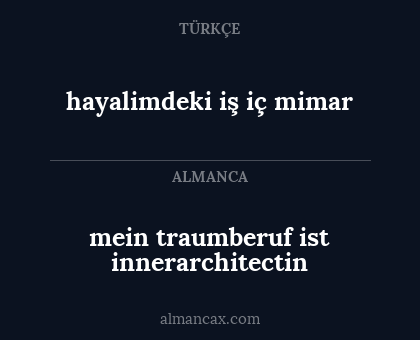 hayalimdeki iş iç mimar - mein traumberuf ist innerarchitectin