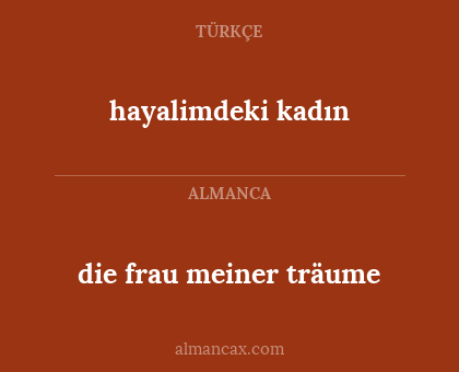 die frau meiner träume - hayalimdeki kadın