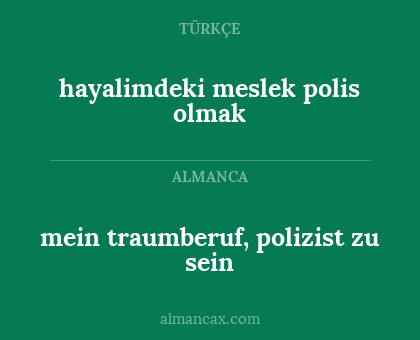 hayalimdeki meslek polis olmak - mein traumberuf, polizist zu sein