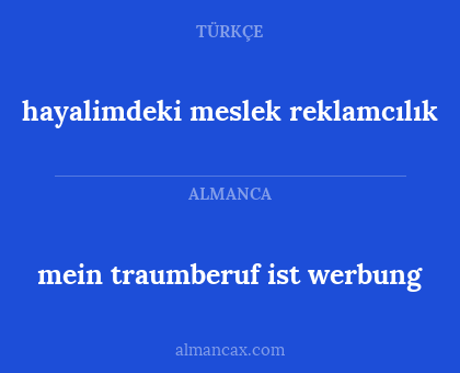 hayalimdeki meslek reklamcılık - mein traumberuf ist werbung
