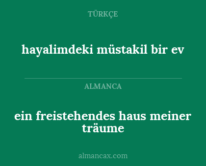ein freistehendes haus meiner träume - hayalimdeki müstakil bir ev