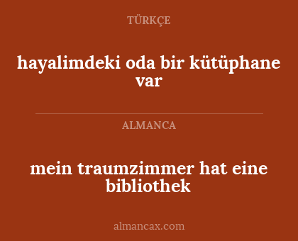 hayalimdeki oda bir kütüphane var - mein traumzimmer hat eine bibliothek