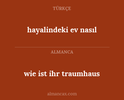 hayalindeki ev nasıl - wie ist ihr traumhaus