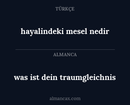 hayalindeki mesel nedir - was ist dein traumgleichnis