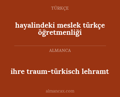 ihre traum-türkisch lehramt - hayalindeki meslek türkçe öğretmenliği