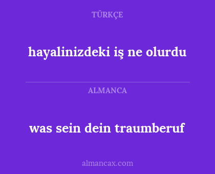 was sein dein traumberuf - hayalinizdeki iş ne olurdu