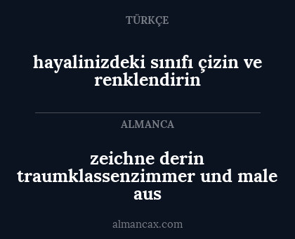 zeichne derin traumklassenzimmer und male aus - hayalinizdeki sınıfı çizin ve renklendirin