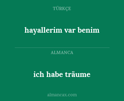 hayallerim var benim - ich habe träume