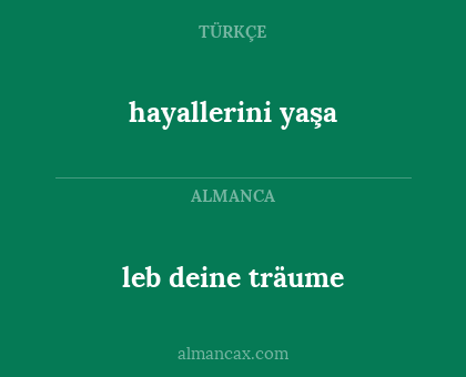 leb deine träume - hayallerini yaşa