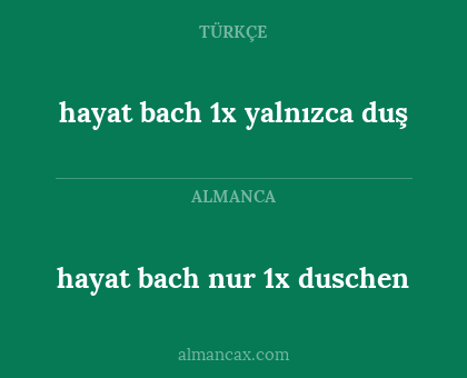 hayat bach nur 1x duschen - hayat bach 1x yalnızca duş