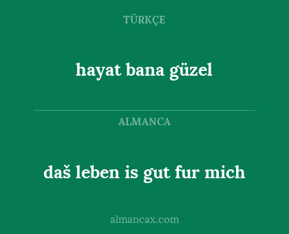 hayat bana güzel - daš leben is gut fur mich
