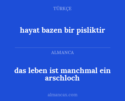 das leben ist manchmal ein arschloch - hayat bazen bir pisliktir