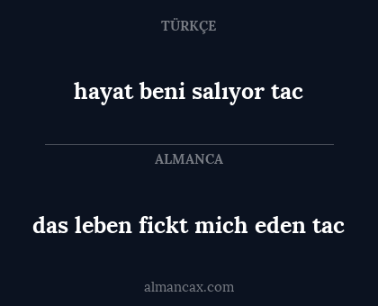 das leben fickt mich eden tac - hayat beni salıyor tac