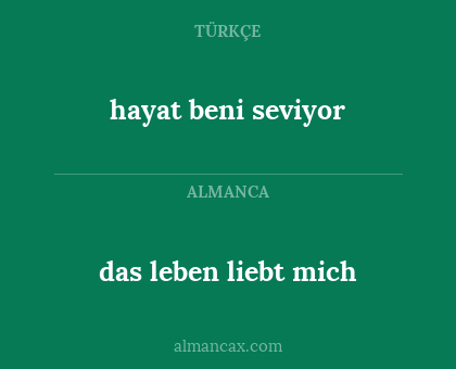 das leben liebt mich - hayat beni seviyor