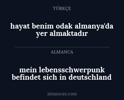 hayat benim odak almanya'da yer almaktadır - mein lebensschwerpunk befindet sich in deutschland
