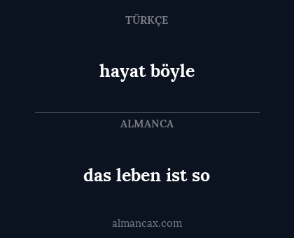 hayat böyle - das leben ist so