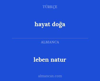 hayat doğa - leben natur