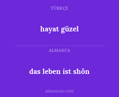 das leben ist shön - hayat güzel
