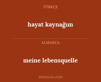 hayat kaynağım - meine lebensquelle