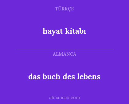 das buch des lebens - hayat kitabı