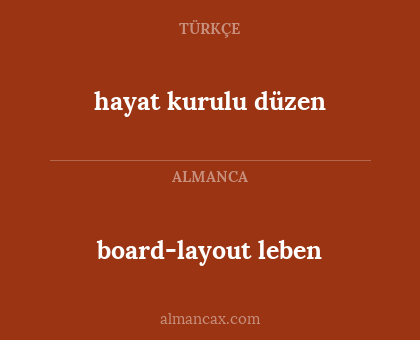 board-layout leben - hayat kurulu düzen