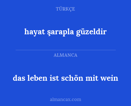 das leben ist schön mit wein - hayat şarapla güzeldir