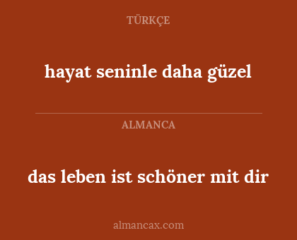 das leben ist schöner mit dir - hayat seninle daha güzel
