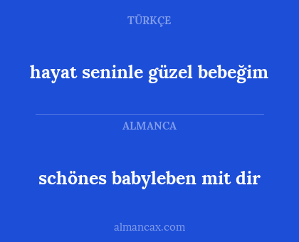 schönes babyleben mit dir - hayat seninle güzel bebeğim