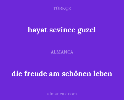 die freude am schönen leben - hayat sevince guzel
